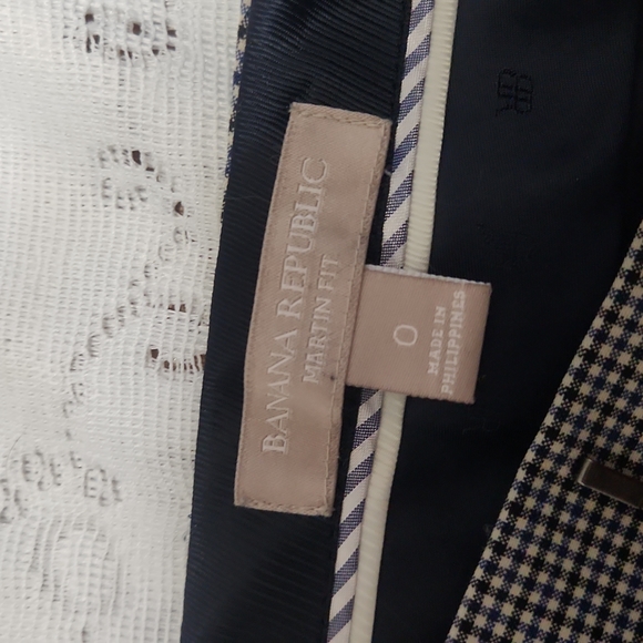Women's pants...Banana Republic Martin Fit Size 0...black and white tiny checked - Picture 2 of 4